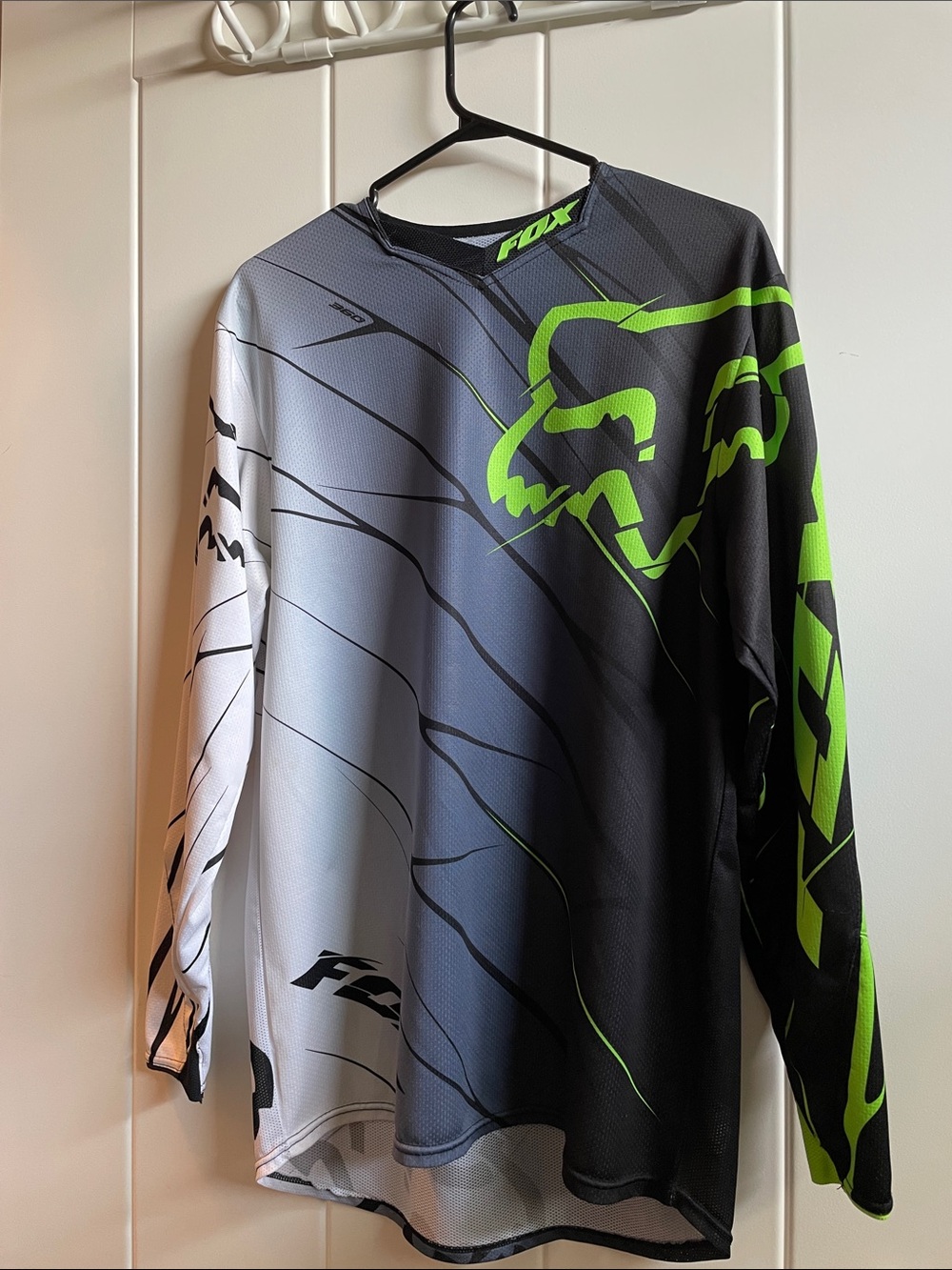 Fox Men’s Long Sleeve Jersey - Black, Gray & Neon Green